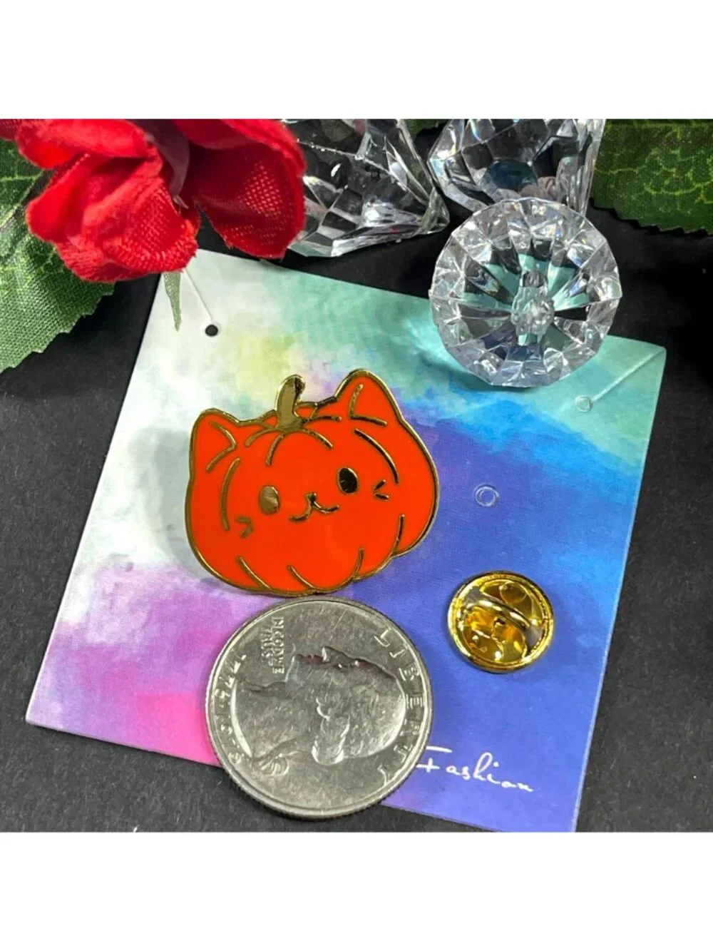 Pumpkin Kitty Lapel Pin Cat Jack Lantern Halloween Badge Accessories Brooch Gift